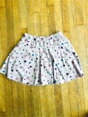 Lands' End Purple Lavender Blue Stars Elastic Waistband 100% Cotton Skort L 14
